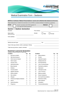 Seafarers Medical Examination Form