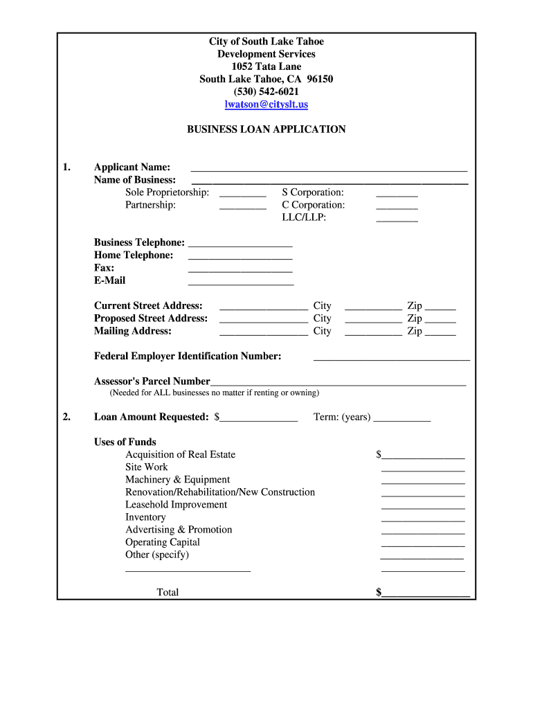 Business Loan Application 042011  Form