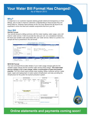 Water Bill Format in Word