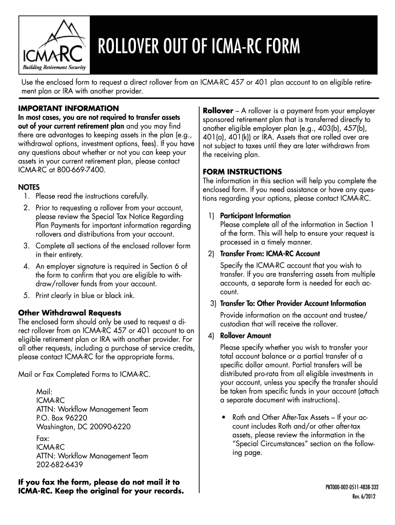  Icma Rc Rollover Out of Icma Rc Form 2012-2024