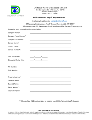 Deltona Water Bill  Form