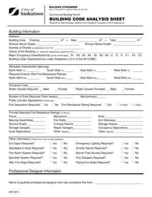 Building Code Analysis  Form