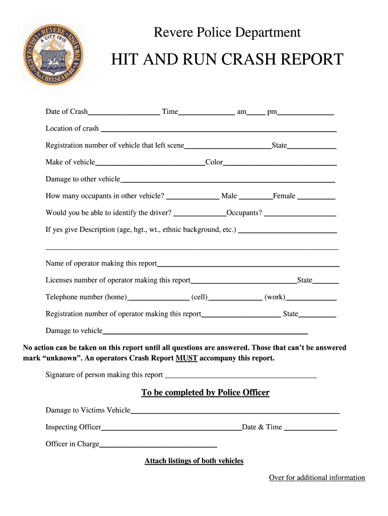 Hit Run Crash Report  Form