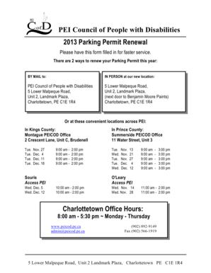 Disability Parking Permit Pei  Form