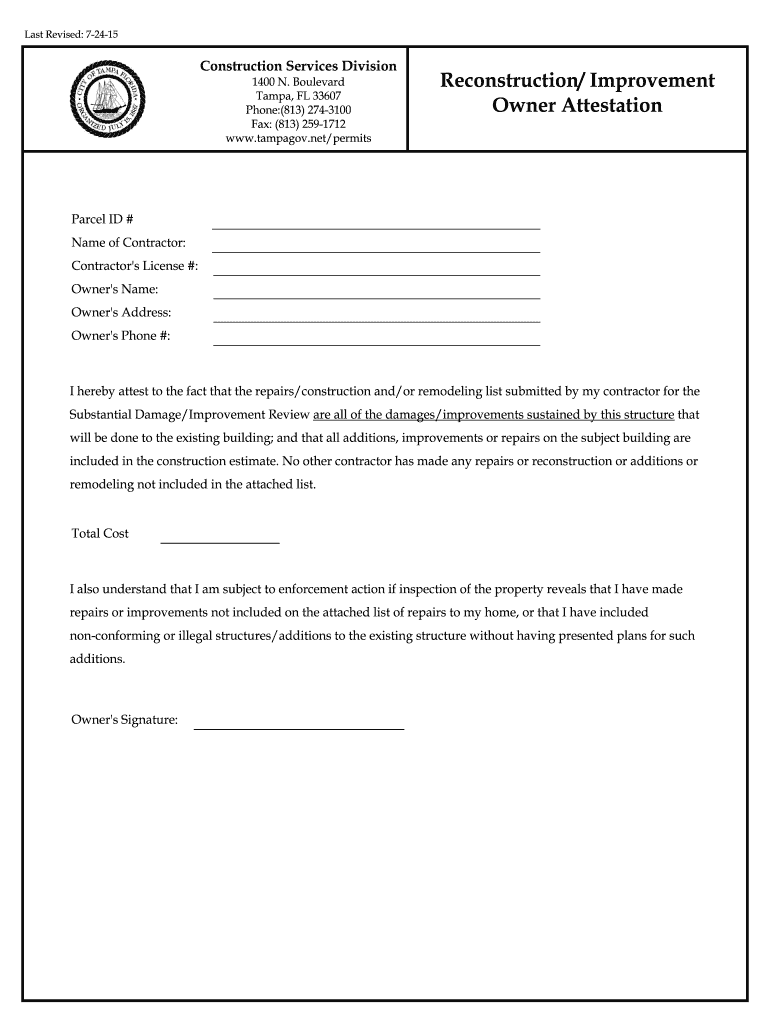 Improvement Owner  Form