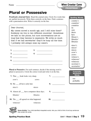 Spelling Practice Book Grade 6 Answer Key  Form