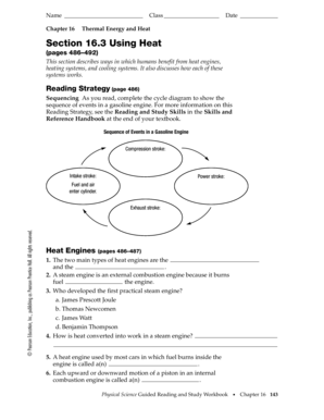 Section 16 3 Using Heat Answer Key  Form