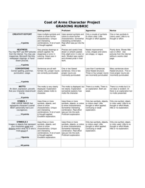 Coat of Arms Rubric  Form