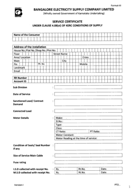 Bescom Temporary Connection Renewal Form