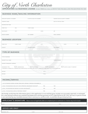 Business License North Charleston Sc  Form