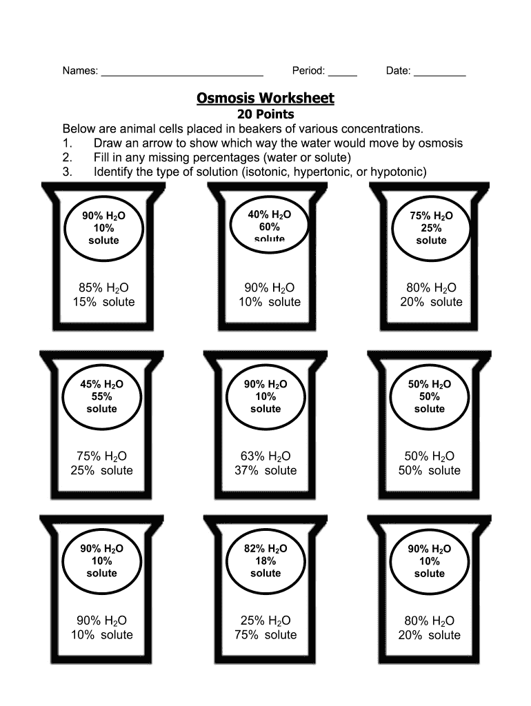 Osmosis Worksheet  Form