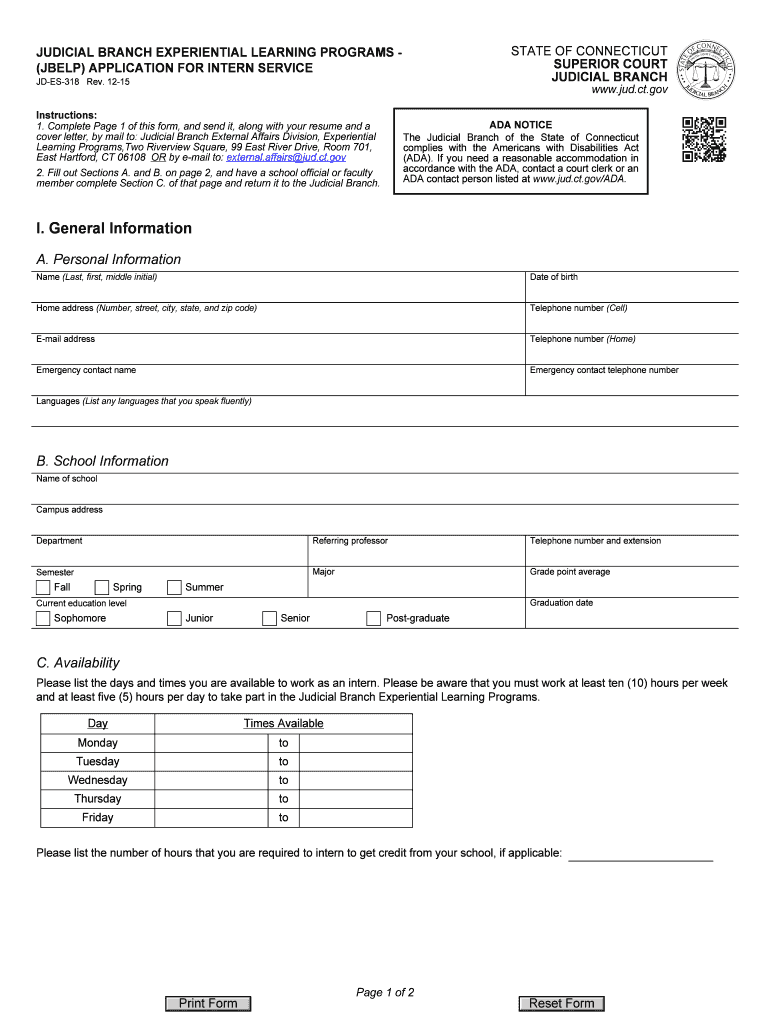 Judicial Branch Intern  Form