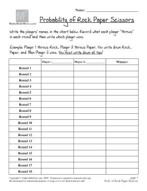 Rock Paper Scissors Probability  Form