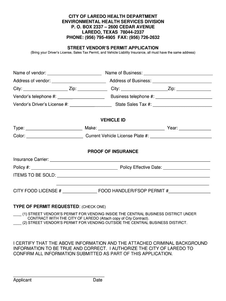 CITY of LAREDO HEALTH DEPARTMENT Cilaredotxus  Form