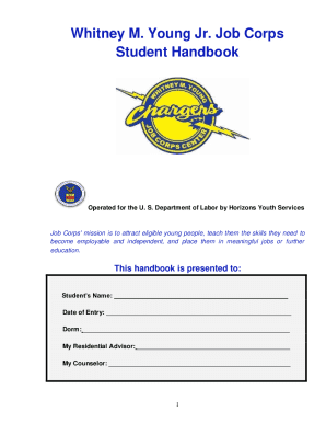 STUDENT HANDBOOK Job Corps Loring Jobcorps  Form