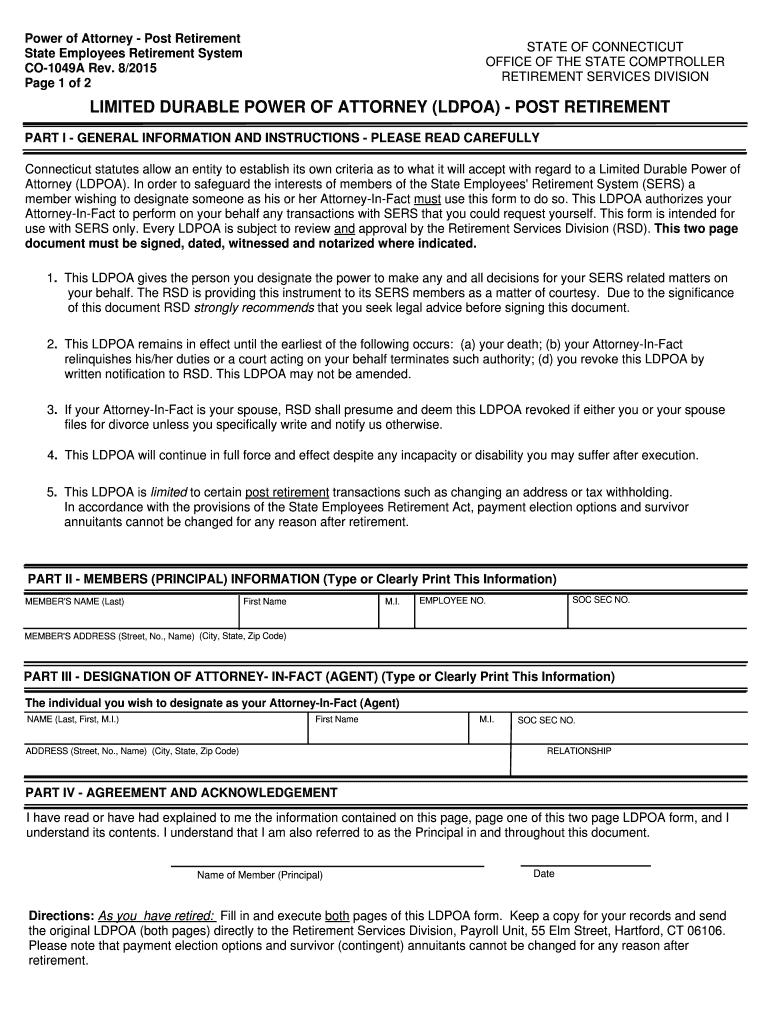  STATE of CONNECTICUT OFFICE of the STATE COMPTROLLER Page 2015-2023