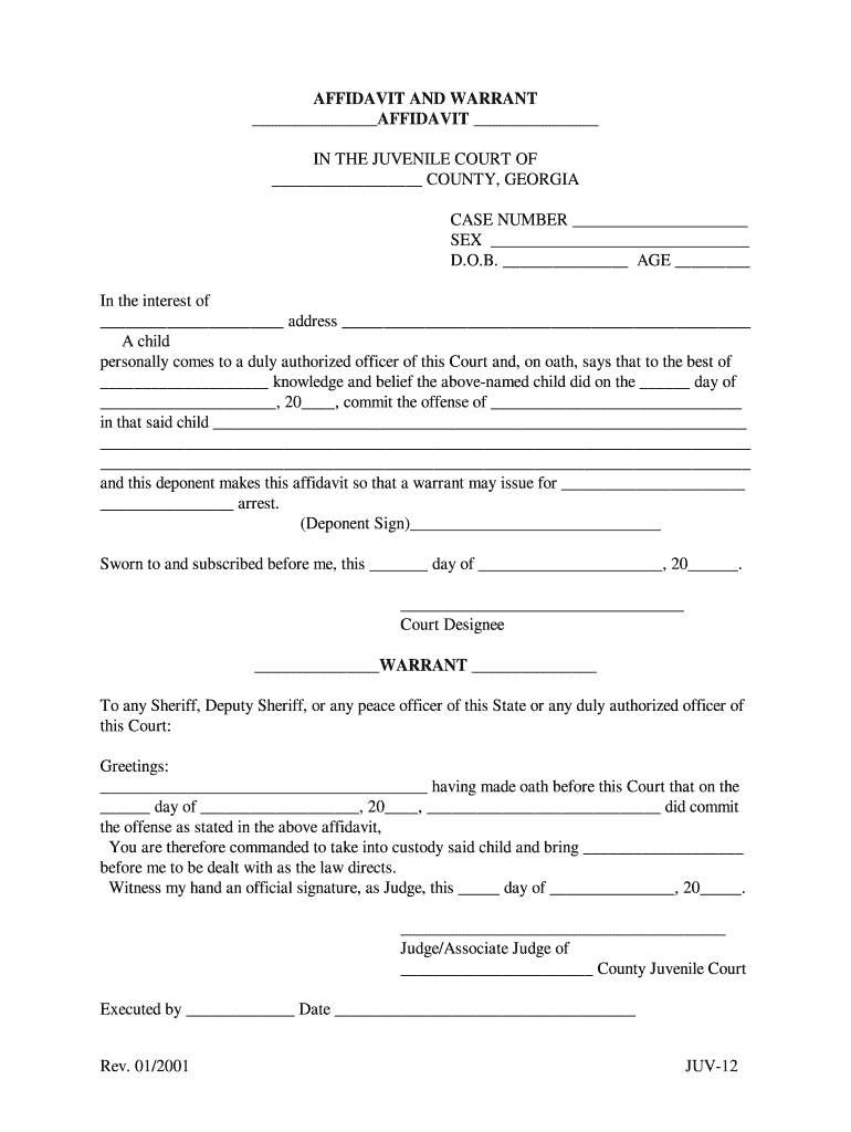 JUV12 Uniform Forms