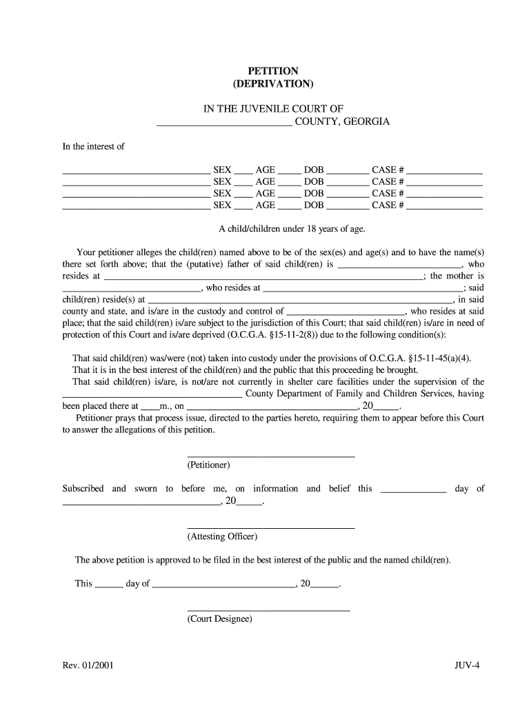 Ga Deprivation  Form