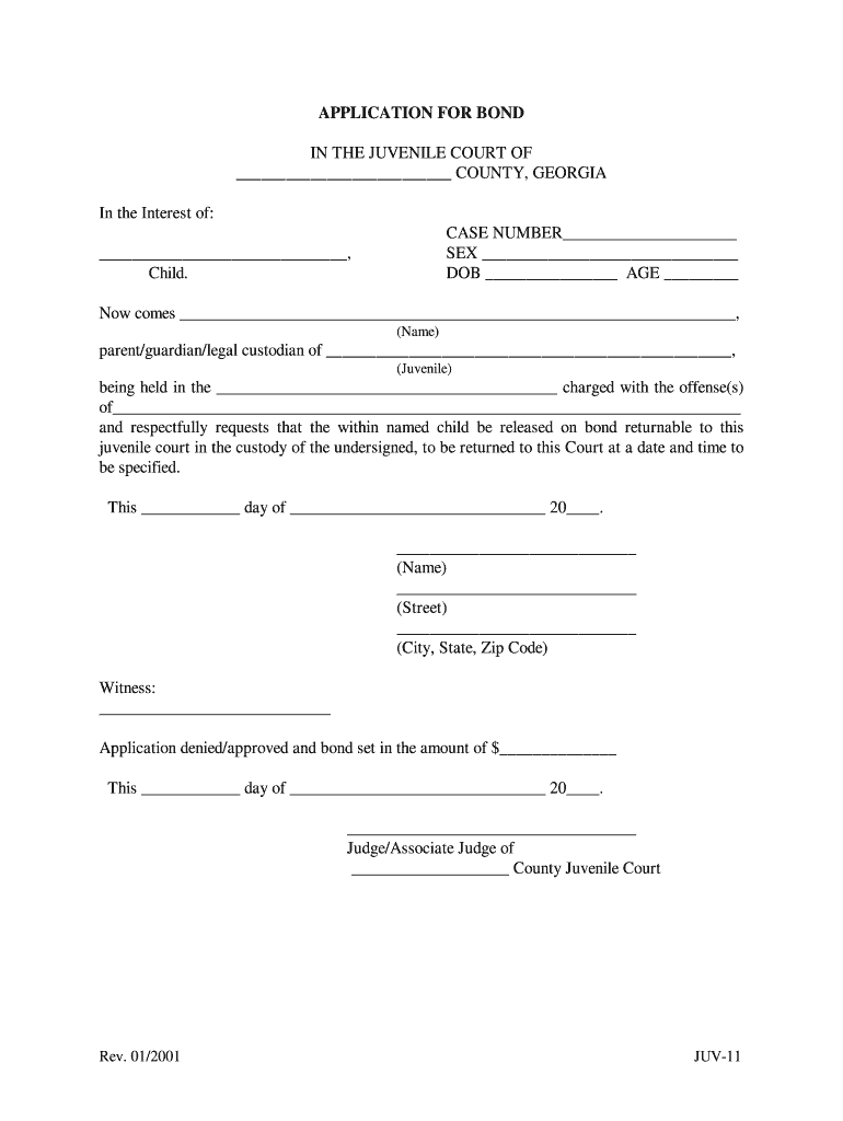 Georgia Application Bond Template  Form