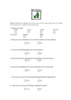 Litter Survey Template  Form