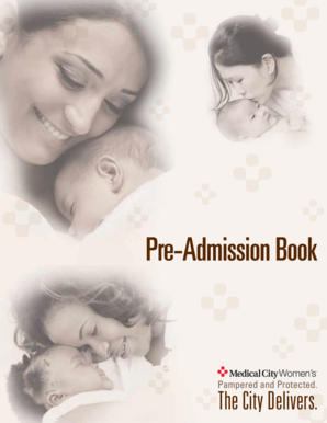 Pre Admission Book Medical City Dallas Hospital  Form