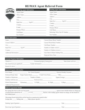 Remax Referral Form