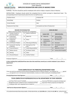 Dekalb County Schools Resignation Form