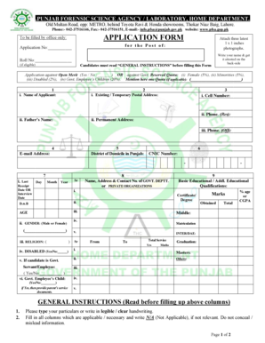 Pfsa Lahore  Form