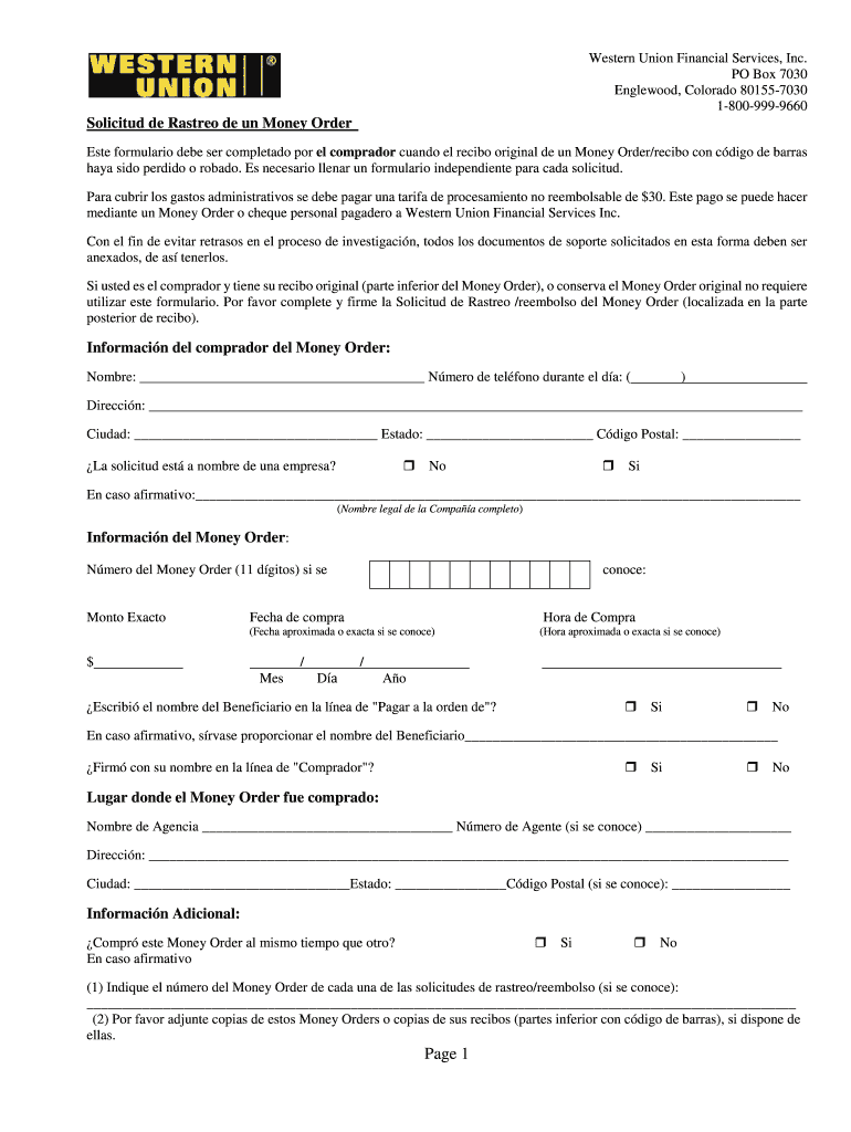 Wu Money Order Printing  Form