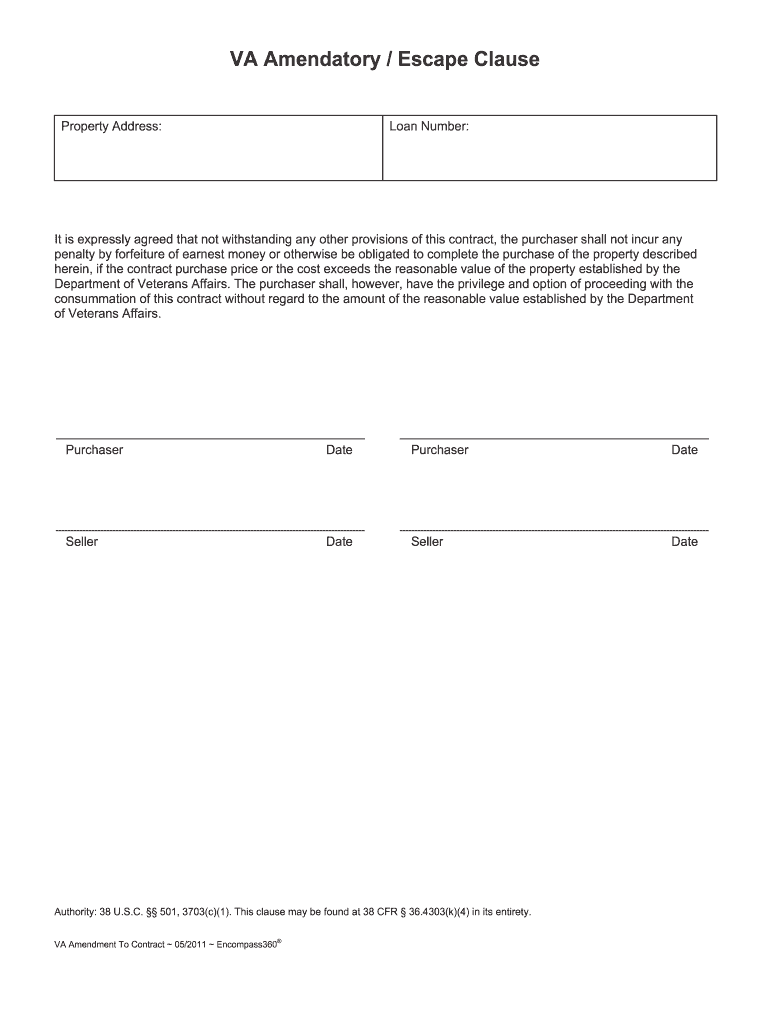 Va Escape Clause Form