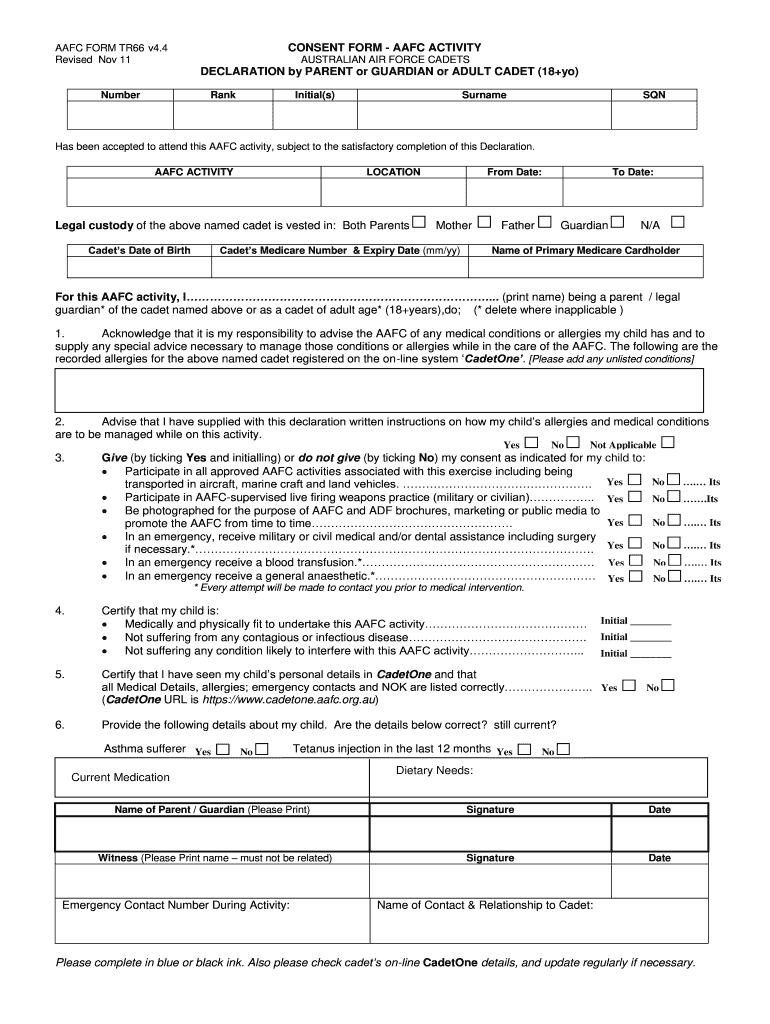  Aafc Form 2011-2024