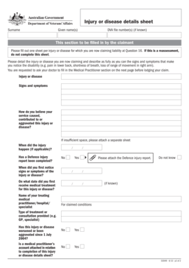 D2049 Injury or Disease Details Sheet D2049 Injury or Disease Details Sheet 314sqn Aafc Org  Form