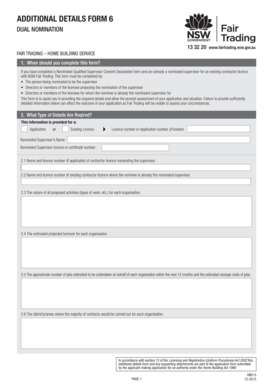 Additional Details Form 6