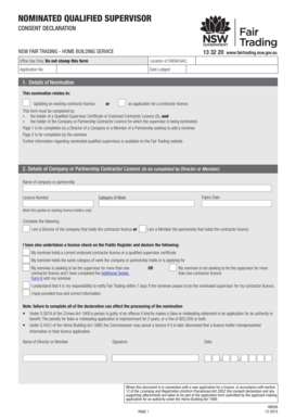  Nominated Qualified Supervisor Consent Declaration Form 2015-2024