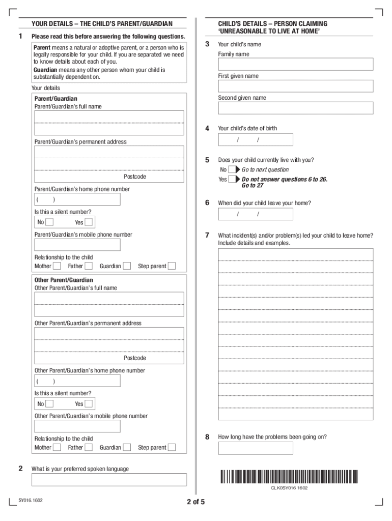 Sy016  Form