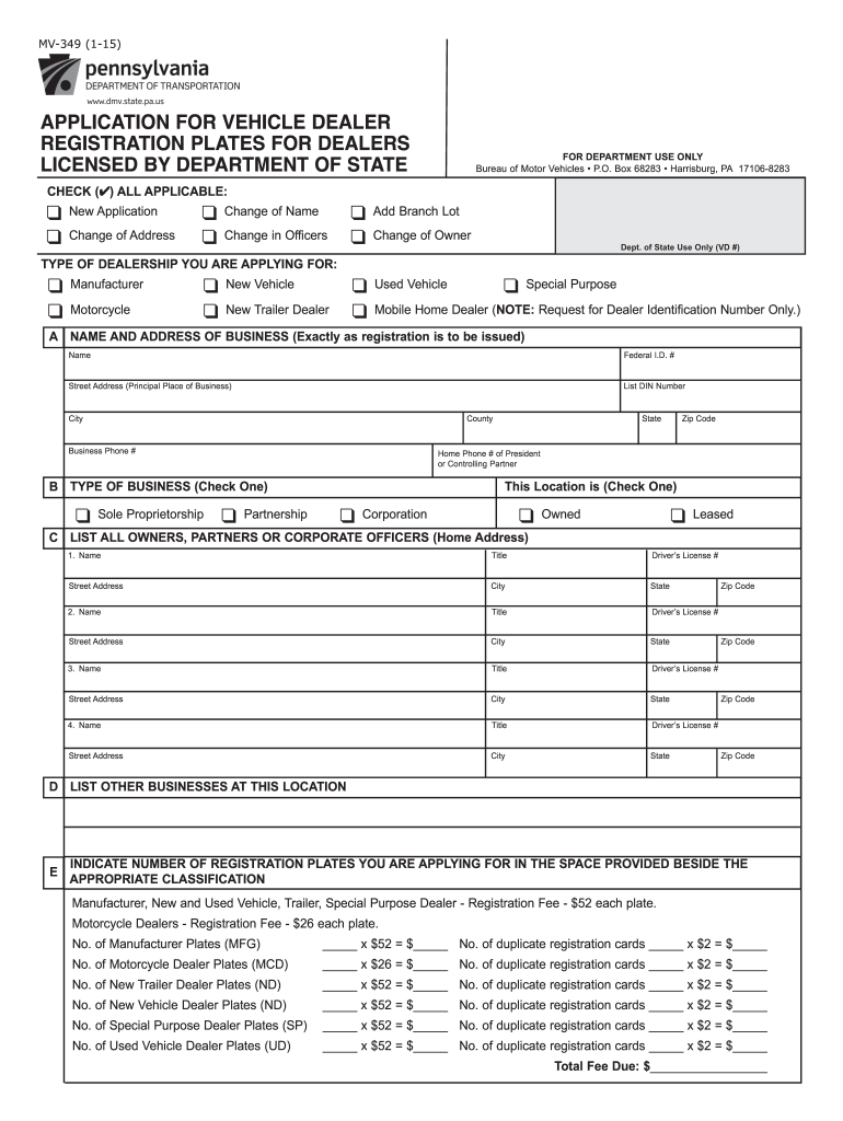  Nys Dmv Form Mv 349 2015