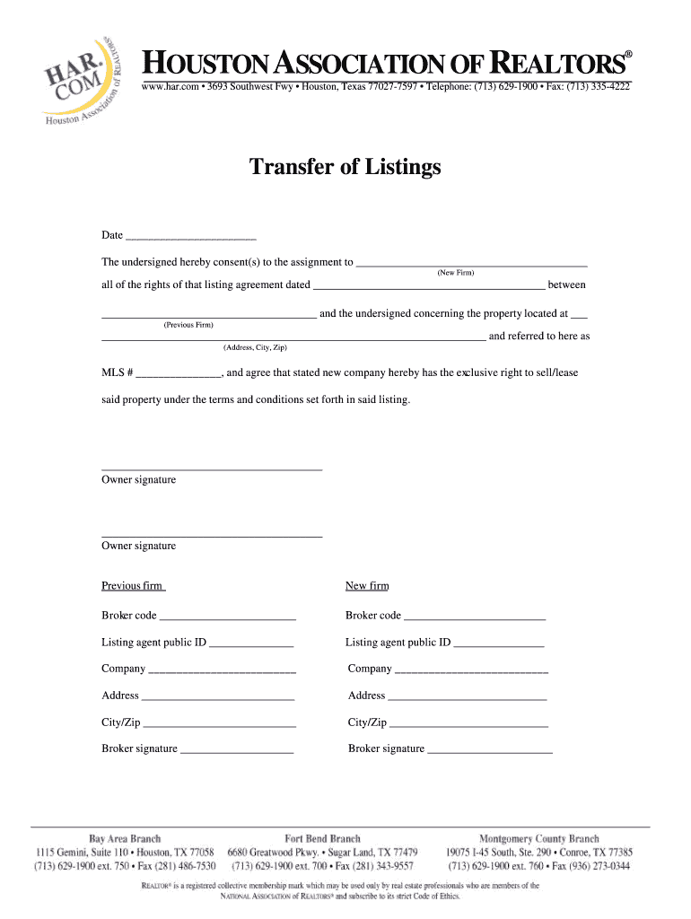 Har Transfer Form