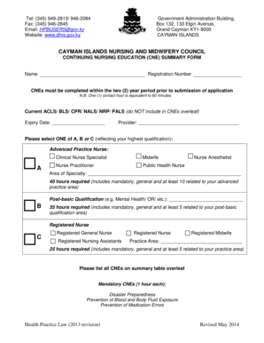 Cayman Nursing Council  Form