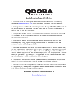 Qdoba Donation Request  Form