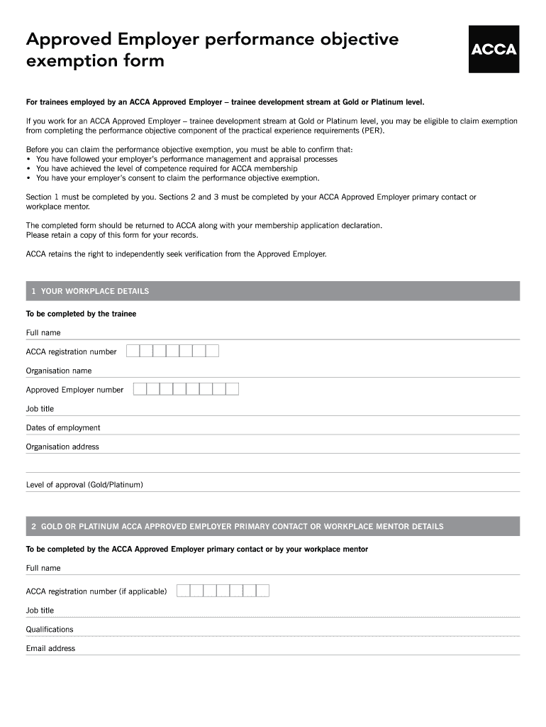 Acca Performance Objectives Sample Answers PDF