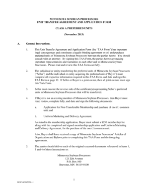  MINNESOTA SOYBEAN PROCESSORS UNIT TRANSFER AGREEMENT and 2013-2024