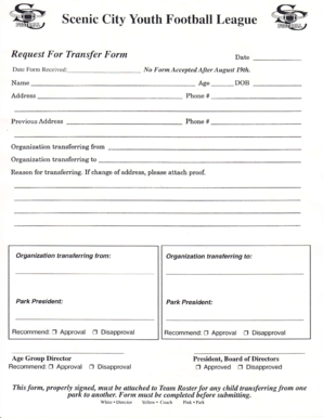 Football Transfer Request Form