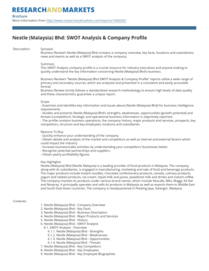 Nestle Malaysia Swot Analysis PDF  Form