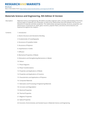Materials Science and Engineering 9th Edition PDF  Form