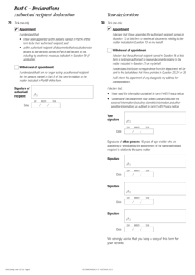 Part C Declarations Authorised Recipient Declaration  Form