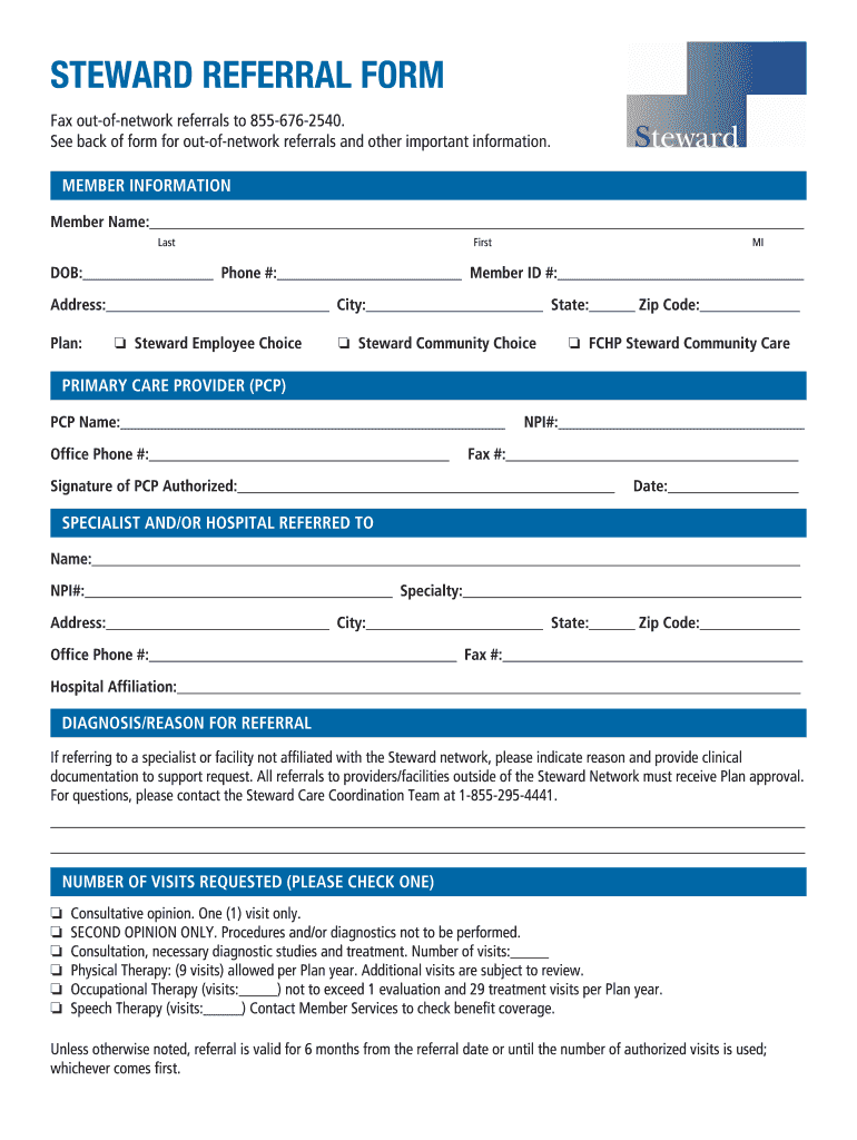 Steward Referral  Form