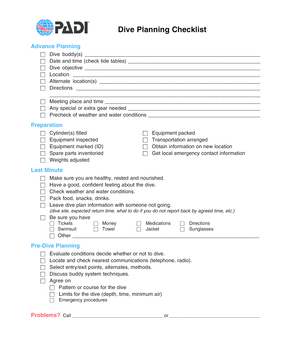 Dive Planning Checklist Knowledge Direct WEB Log in  Form