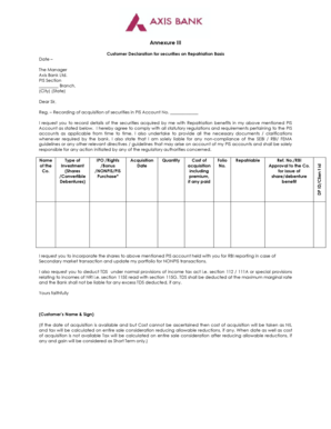 Axis Bank Field Verification Annexure 3  Form