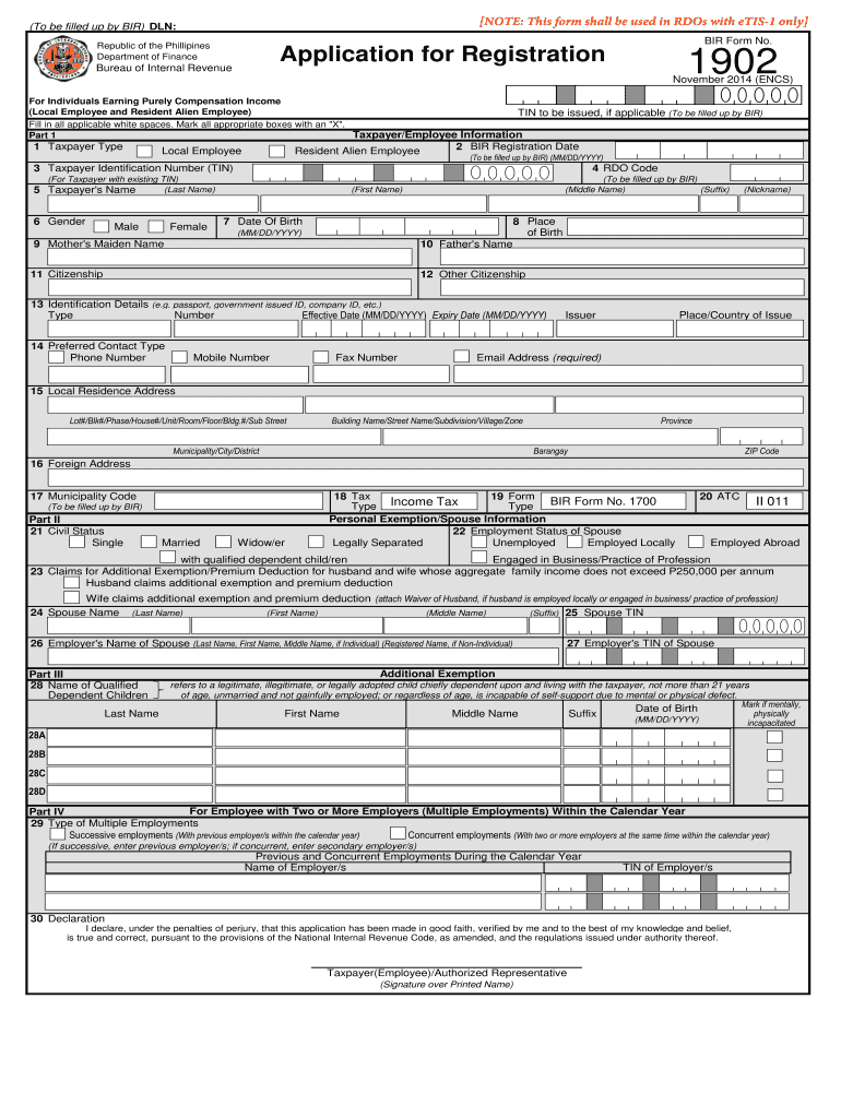 Bir Form 1902