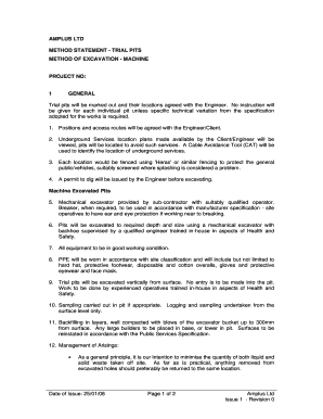 Trial Pit Method Statement  Form